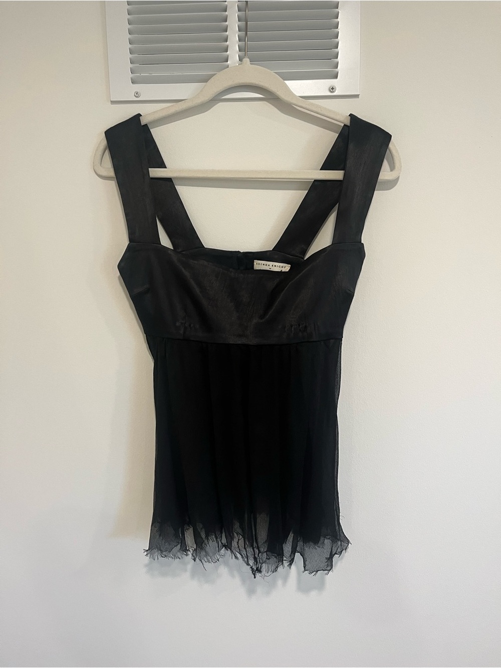 Free People Black Satin & Chiffon Slip Top